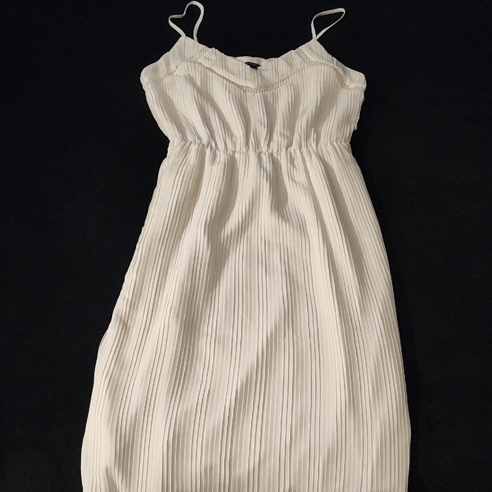 Express Spaghetti Strap White Pleated Dress